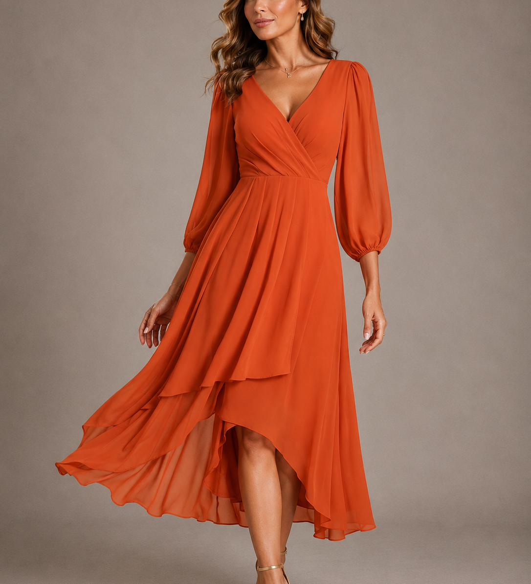 LORRAINE | ELEGANT V-NECK MAXI DRESS