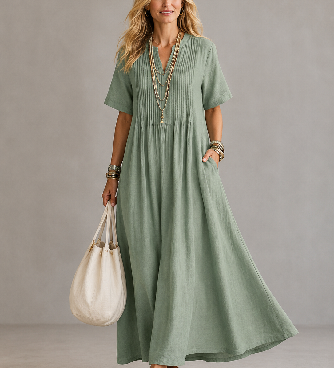 TERESA | PLEATED MIDI DRESS