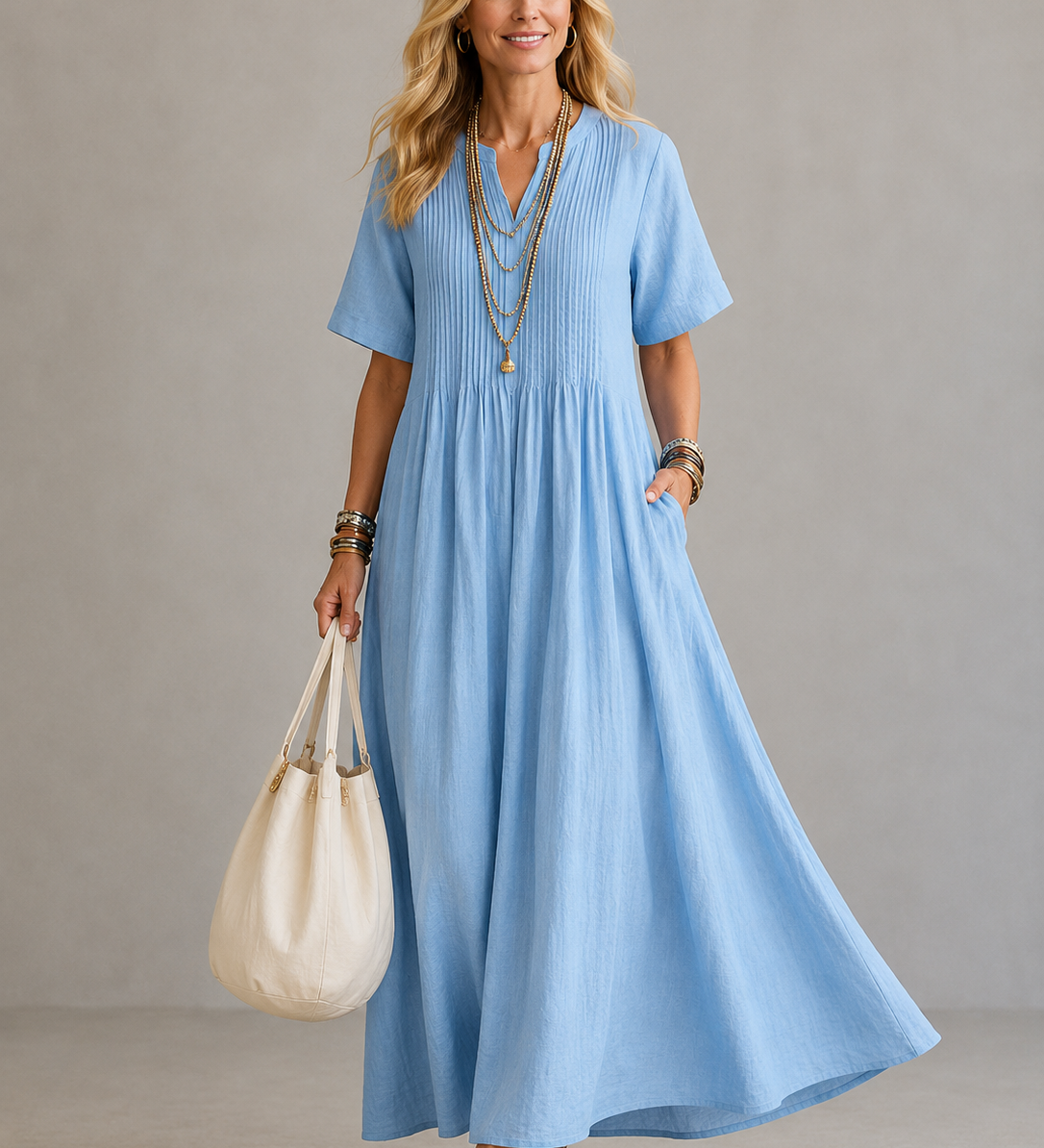 TERESA | PLEATED MIDI DRESS