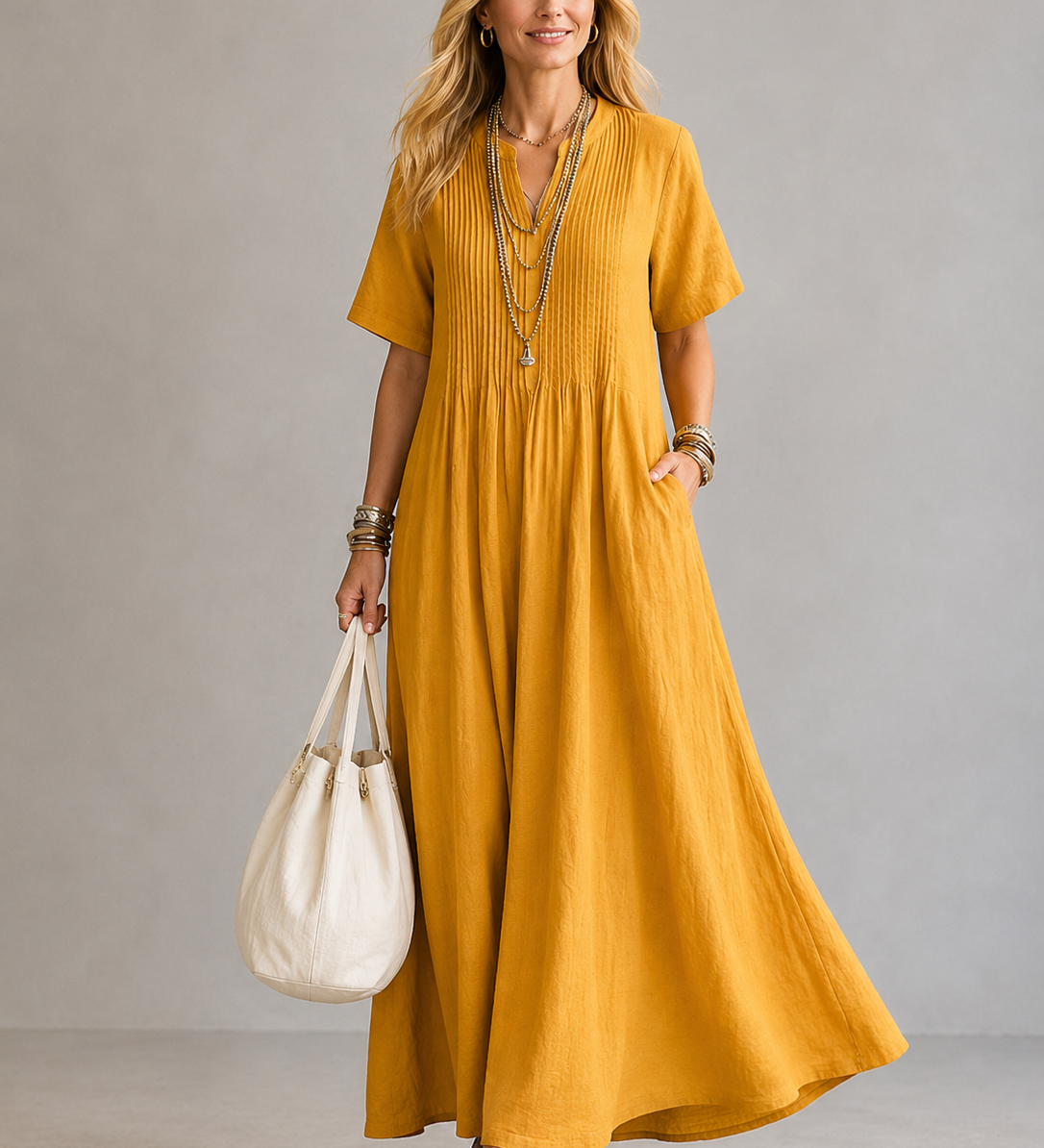 TERESA | PLEATED MIDI DRESS