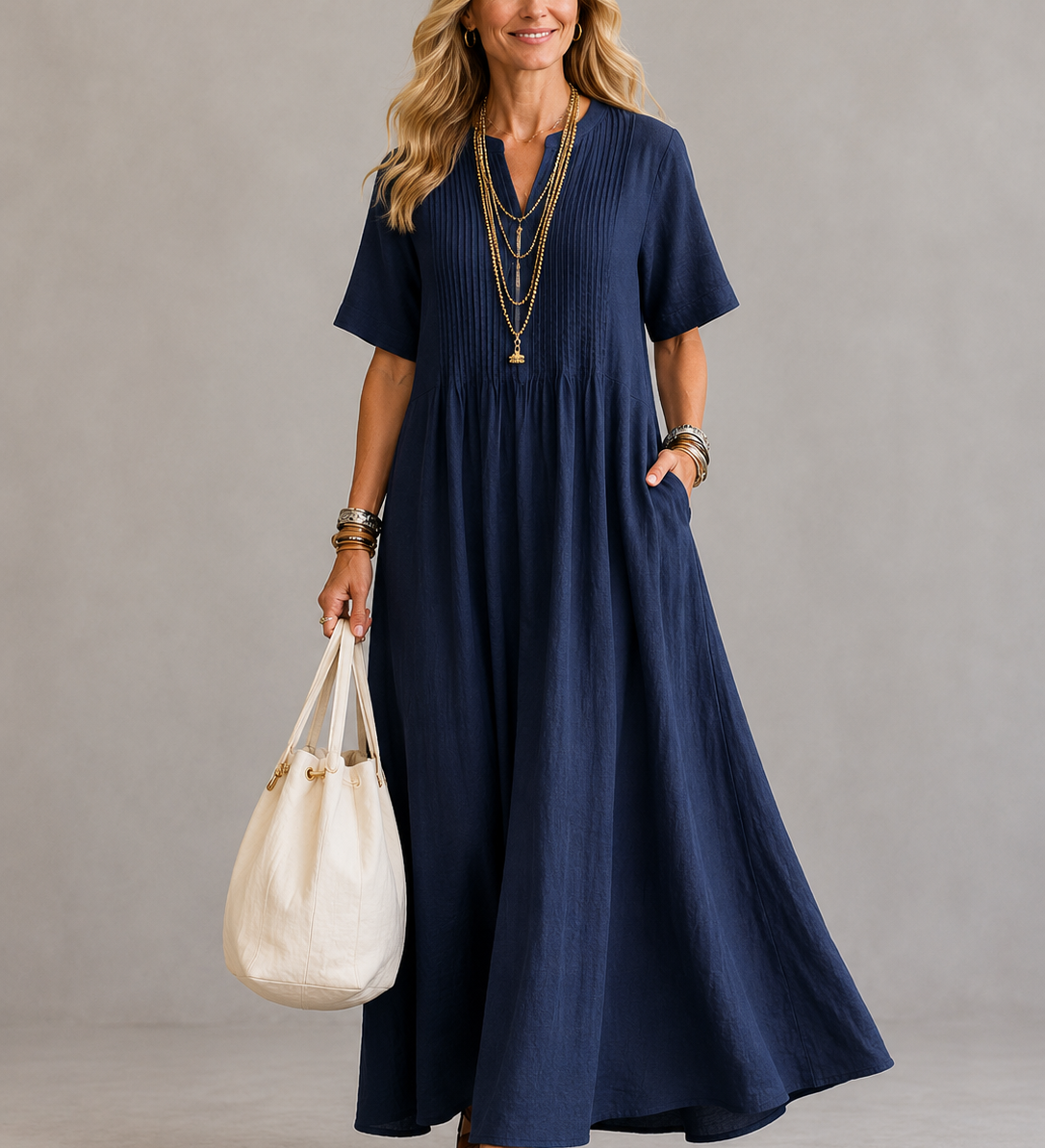 TERESA | PLEATED MIDI DRESS