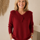 Warm Jumper with Soft Collar for Women