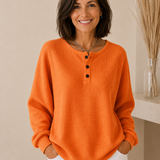 Cosy Waffle Henley Sweatshirt for Women