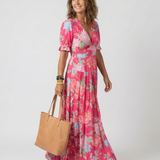 MARGARET | FLORAL V-NECK MAXI DRESS