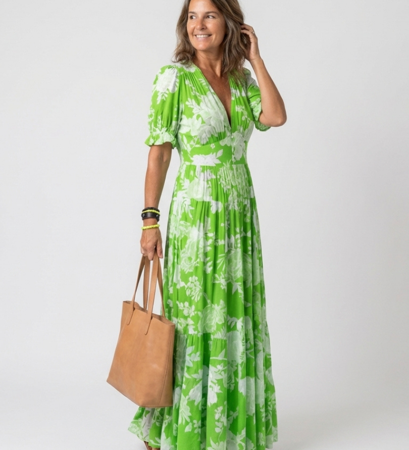 MARGARET | FLORAL V-NECK MAXI DRESS