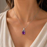 Geometric Teardrop Pendant Necklace