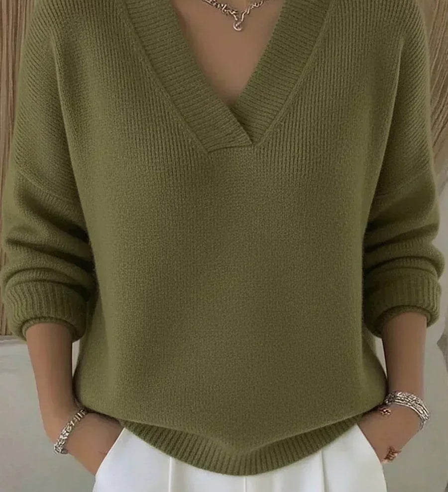 Vivelle | Relaxed V Neck Jumper