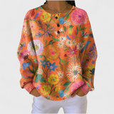 Britt - Floral Print Sweater in Vivid Colors