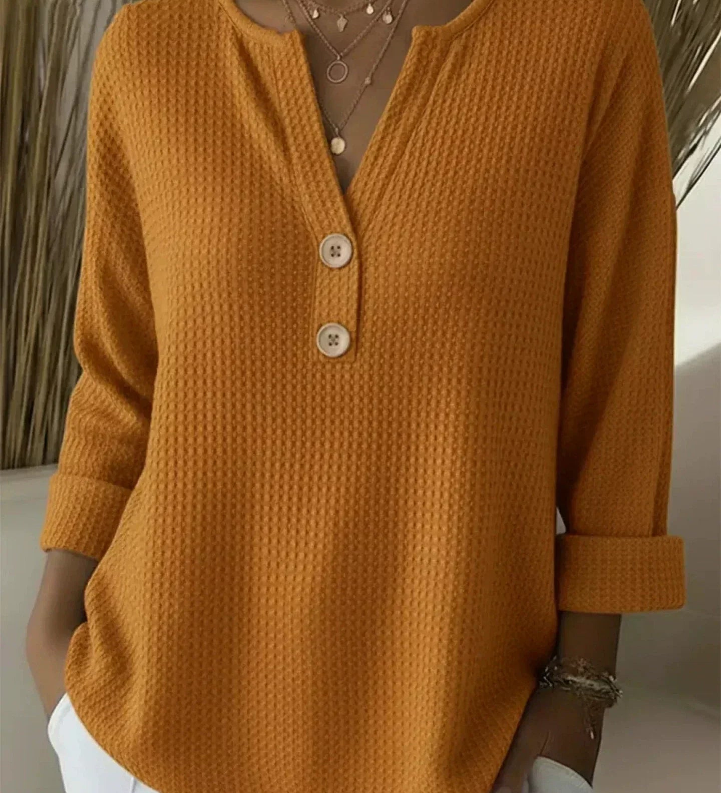 Lucinda | Henley Button Top
