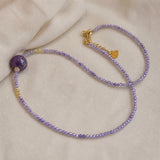 Artisan Amethyst Beaded Choker Necklace