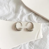 Gold and Silver Oval Hoop Earrings