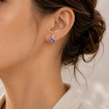 Silver Hummingbird Stud Earrings