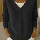 Laverne | Quilted Button Front Cardigan