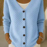 Laverne | Quilted Button Front Cardigan
