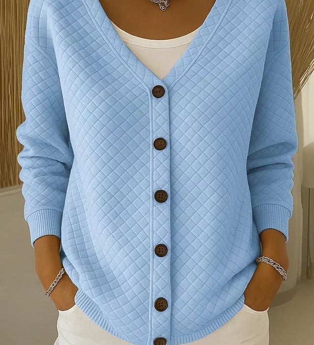 Laverne | Quilted Button Front Cardigan