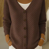 Laverne | Quilted Button Front Cardigan