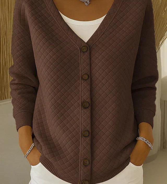 Laverne | Quilted Button Front Cardigan