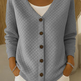 Laverne | Quilted Button Front Cardigan