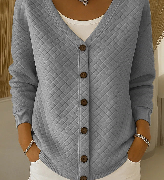 Laverne | Quilted Button Front Cardigan