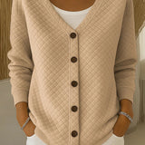 Laverne | Quilted Button Front Cardigan