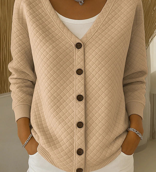 Laverne | Quilted Button Front Cardigan