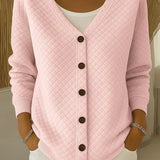 Laverne | Quilted Button Front Cardigan