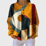 Sanne - Structured Fabric Sweater with Geometric Design