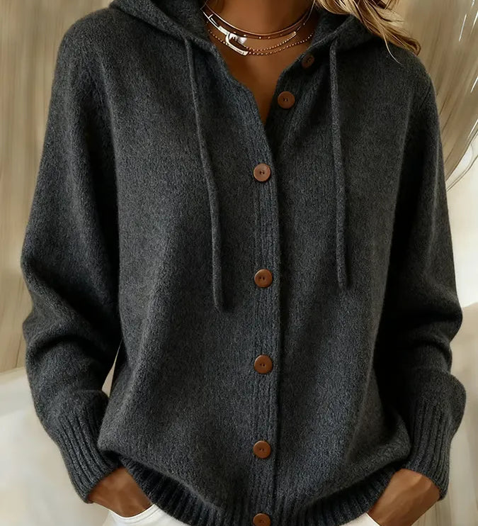 Brenda | Cosy Button Cardigan Hoodie