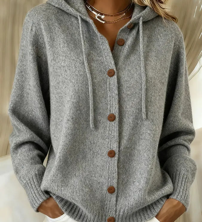 Brenda | Cosy Button Cardigan Hoodie
