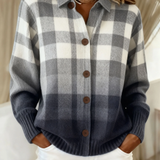 Cecily | Ombré Check Button Cardigan
