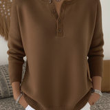 Helena | Henley Button Up Knit Jumper