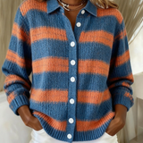 Tegan | Striped Button Front Cardigan