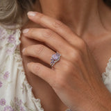 Silver Ring with Oval Cut Gemstone