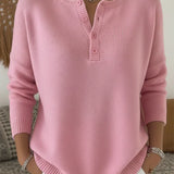 Helena | Henley Button Up Knit Jumper