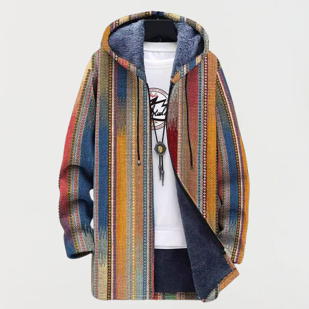 Hayden | Striped Design Overcoat