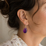 Silver Teardrop Puff Earrings