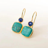 Antique-Inspired Gold and Turquoise Earrings