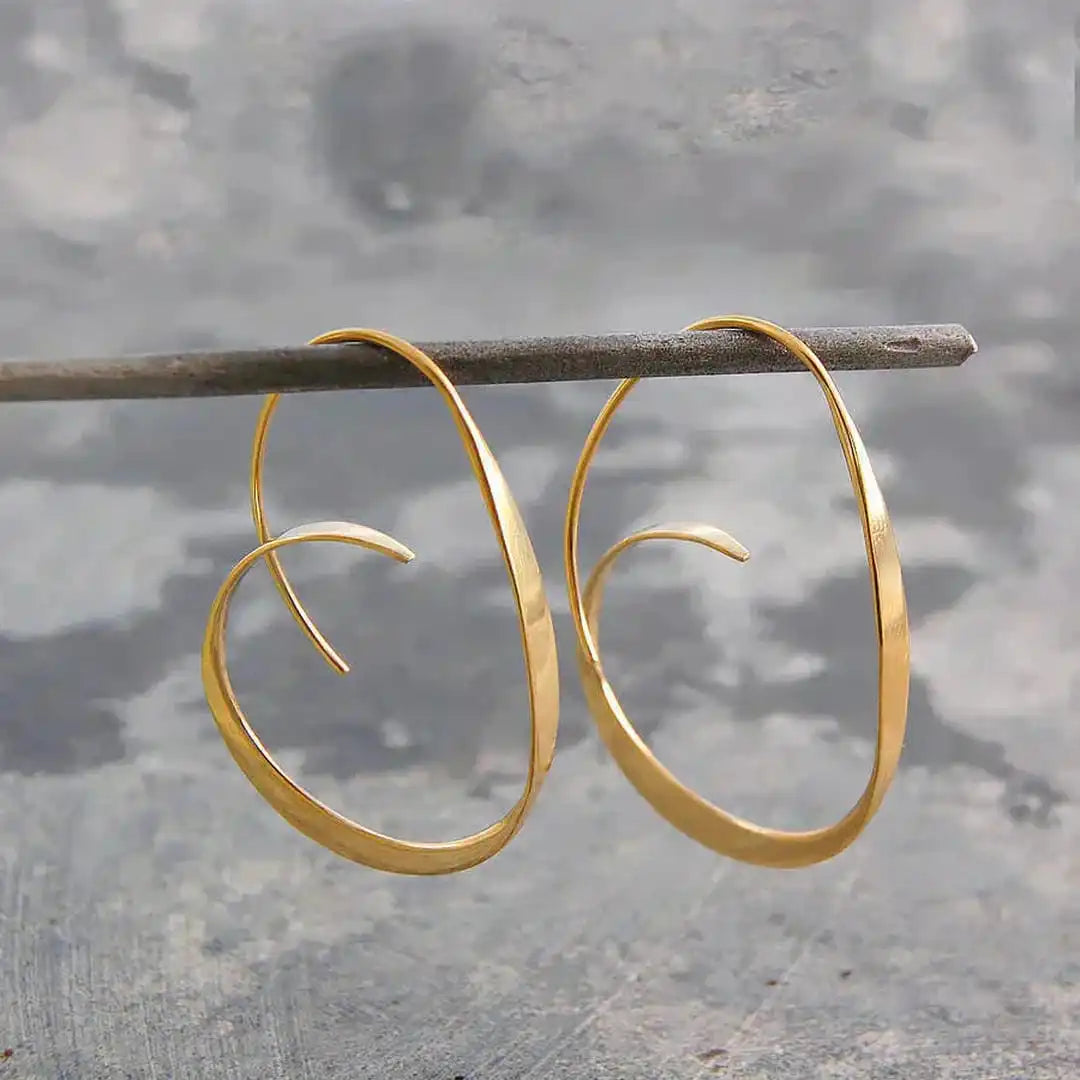 Spiral Hoop Drop Earrings