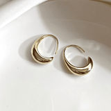 Gold and Silver Oval Hoop Earrings