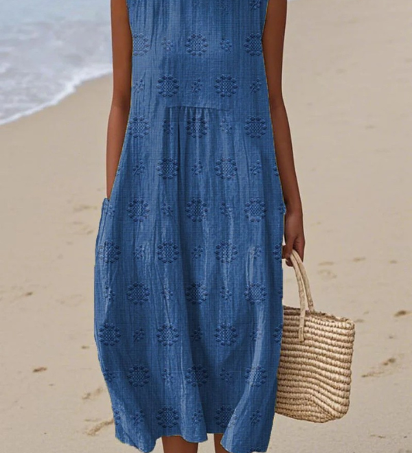 ROSE | EMBROIDERED MIDI DRESS