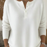 Helena | Henley Button Up Knit Jumper