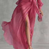 BEATRICE | ELEGANT CHIFFON V-NECK MAXI DRESS