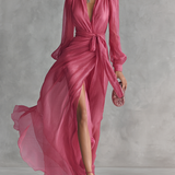 BEATRICE | ELEGANT CHIFFON V-NECK MAXI DRESS