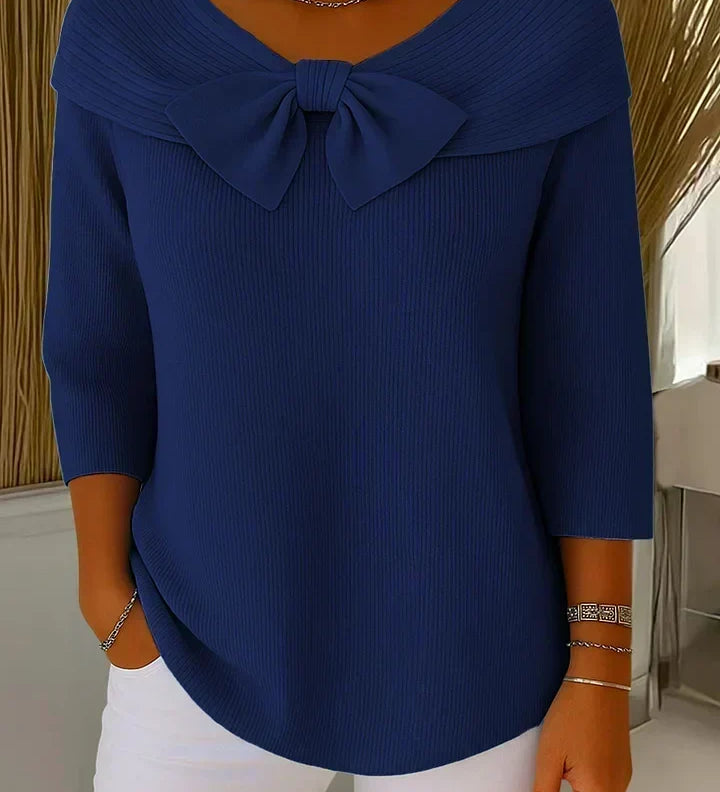 Tivella | Jumper with Bow and Round Neckline