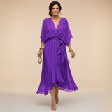 HELEN | ELEGANT V-NECK MIDI DRESS