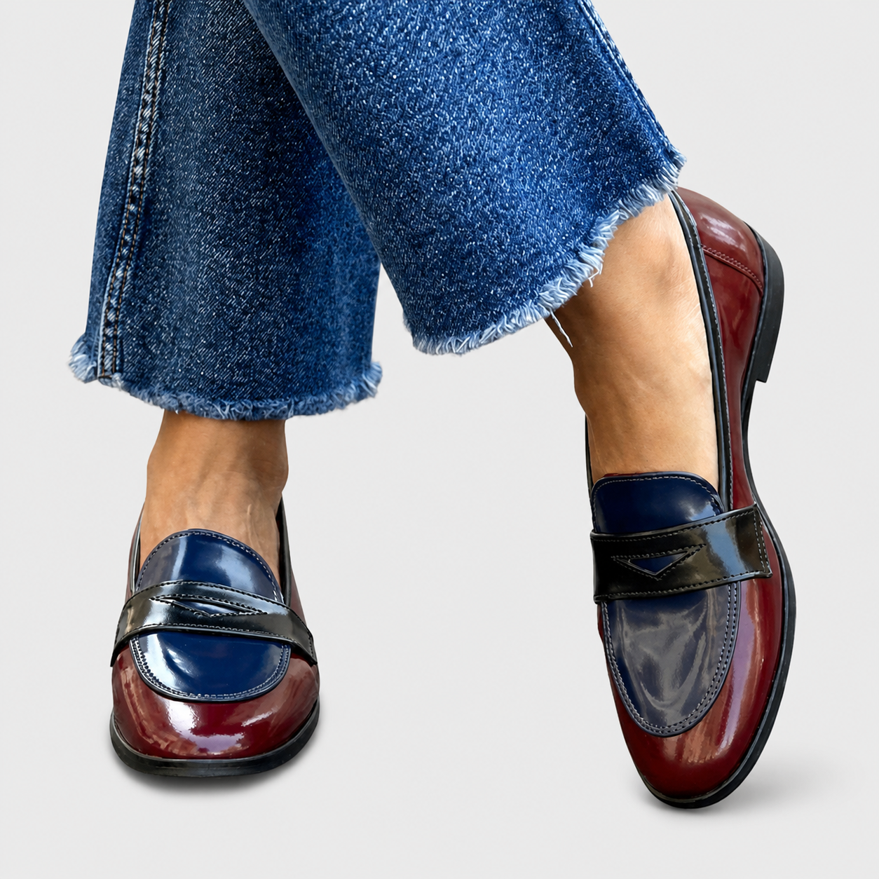 Claudia | Two-Tone Leather Loafers