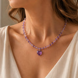 Elegant Amethyst Heart Pendant Necklace