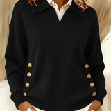 Vynette | V Neck Jumper with Collar