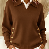 Vynette | V Neck Jumper with Collar