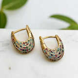 Stylish Colorful Crystal Inlay Earrings